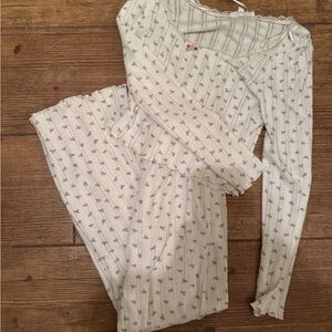 White and Blue Pajama Set
